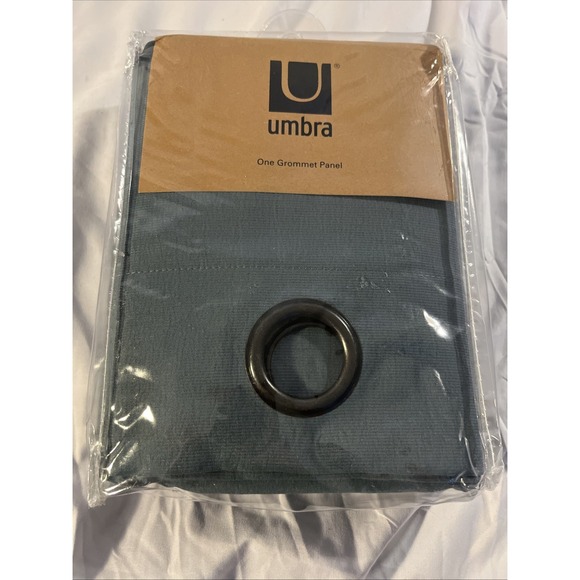 Umbra Ottoman Slate Polyester Curtain Panel Grommet 50x84 Outer Rod - Picture 1 of 9